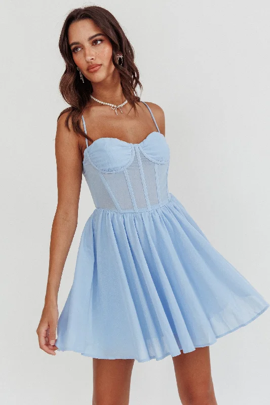 Seasonal Sale Lovers High Bustier Mini Dress Powder Blue