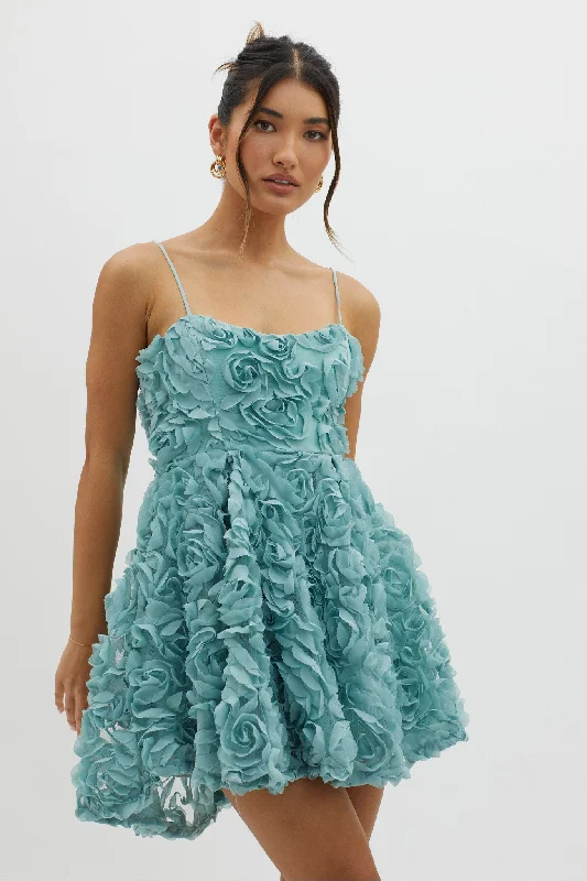 Don’t Miss These Deals Mariela Floral Embellished Mini Dress Sage