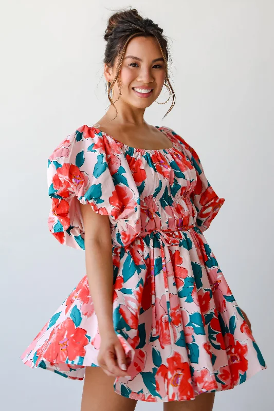 Weekend Exclusive Offers FINAL SALE - More Than Darling Floral Puff Sleeve Mini Dress