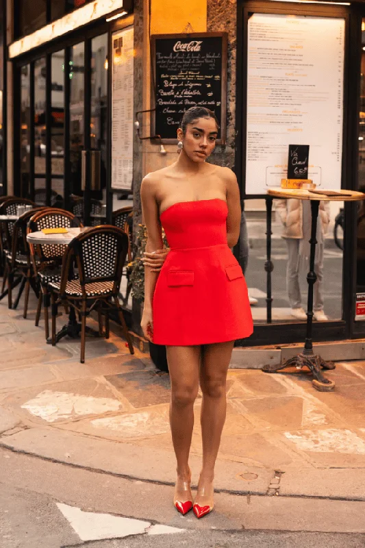 The Ultimate Muse Strapless Dress Red