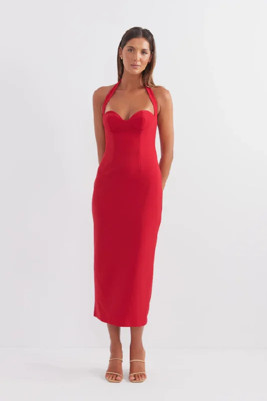 Shop More, Save More Socialite Halter Midi Dress Flame