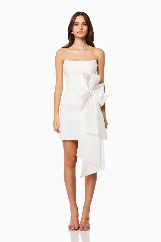Weekend Flash Savings Phaedra 3D Bow Mini Dress In White