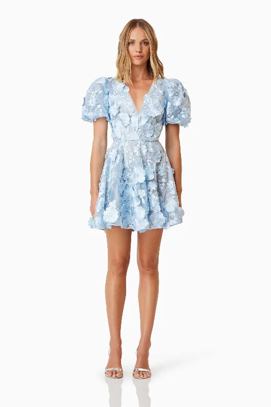 Unbeatable Offer Selene Floral Mini Dress In Blue