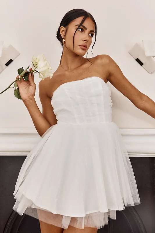 Massive Price Cuts Summerlake Strapless Tulle Mini Dress Off White