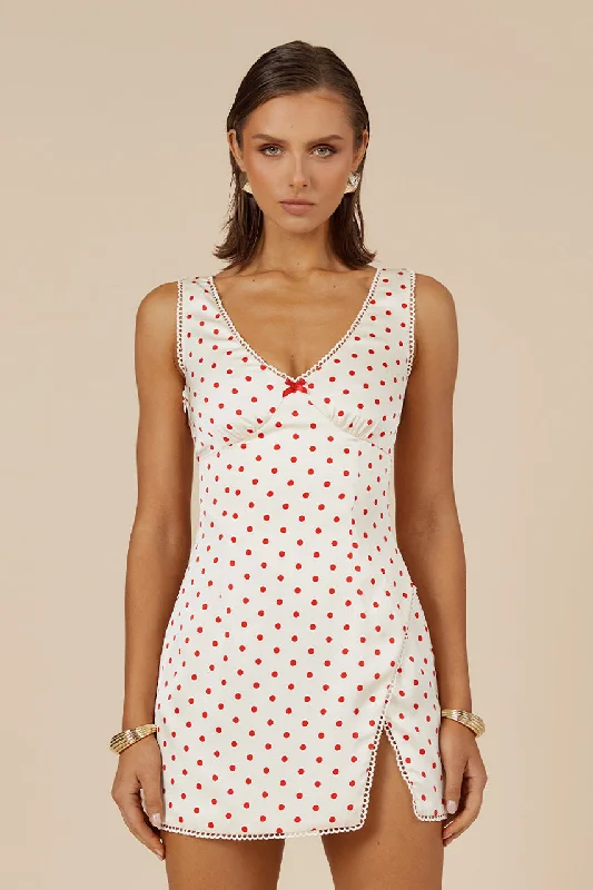 Weekend Big Sale TERESA MINI DRESS - WHITE DOT