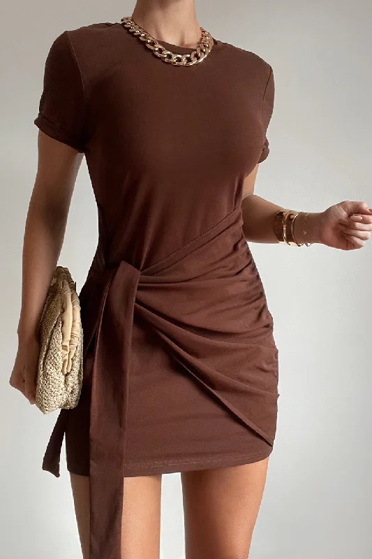 Limited-Time Deal Winnie Shirt Dress - Chocolate