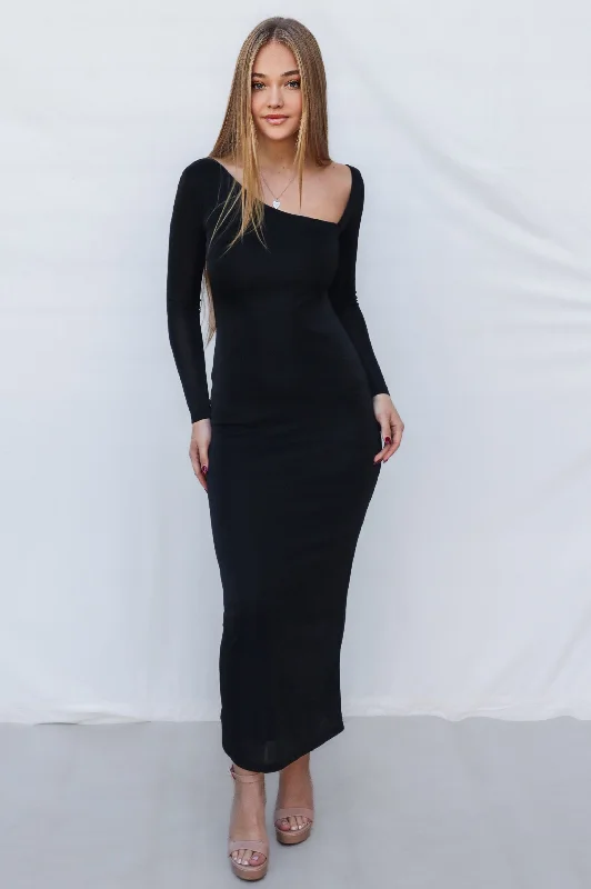 Weekend Bargain Shopping Atonia Maxi Dress - Black Shimmer