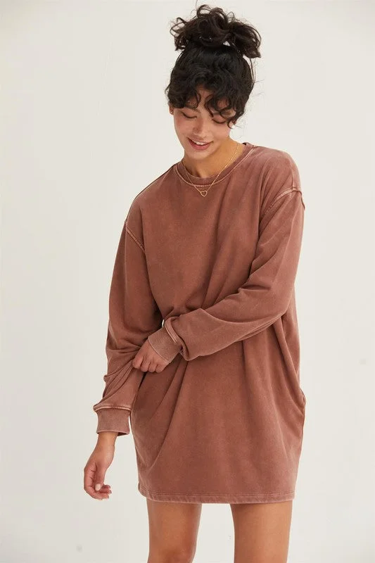 KENIA OVERSIZED MINI SWEATSHIRT DRESS