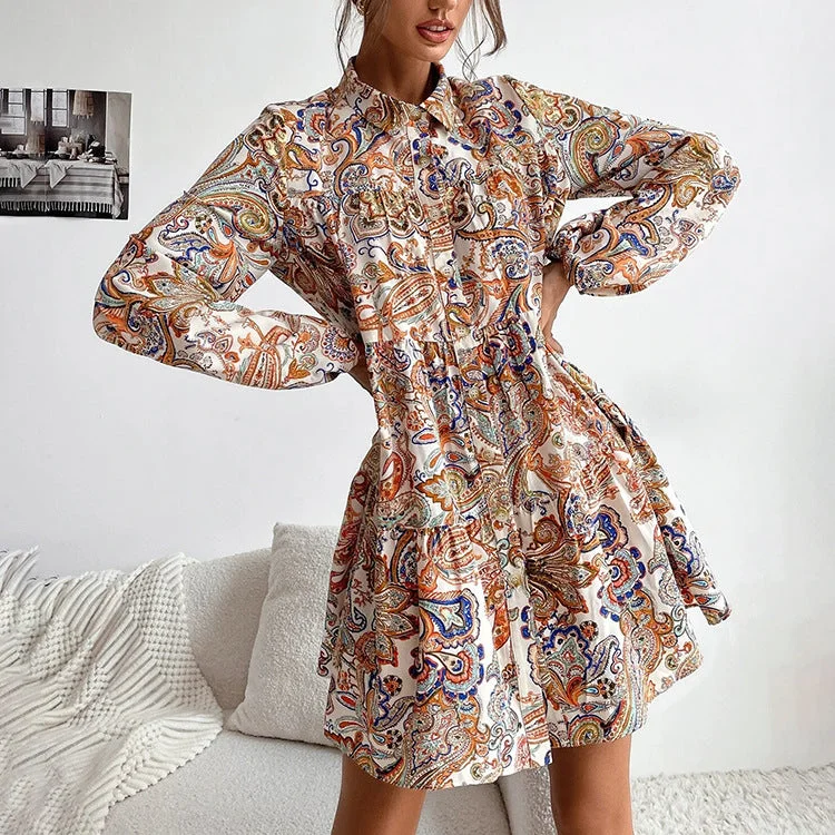 Raina Printed Button Down Shirt Dress - FINAL SALE