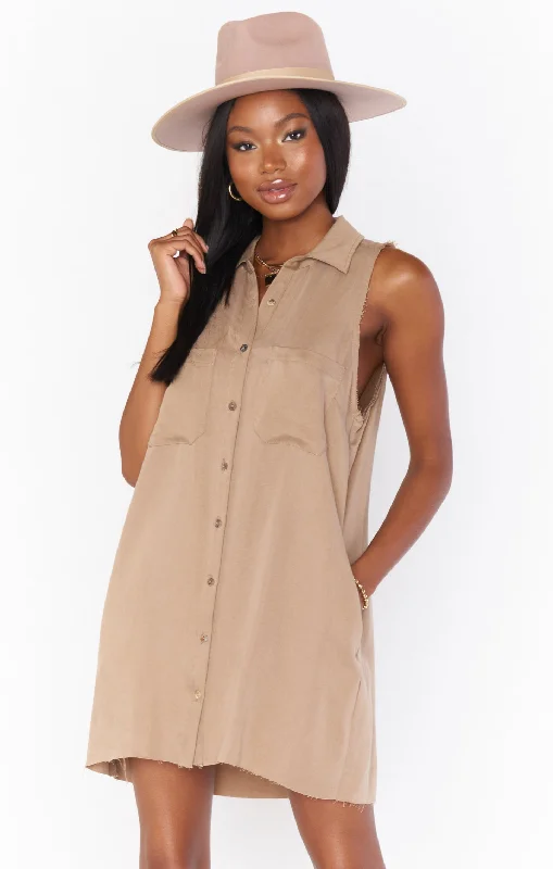 Vicki Shirt Dress ~ Tan