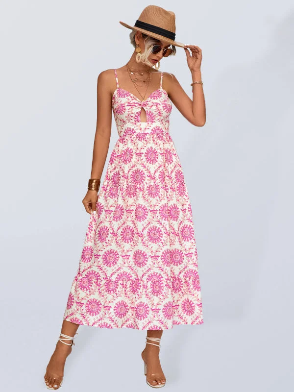 Weekend Hot Bargains BerryBetty - Women's Floral Keyhole Midi Dress