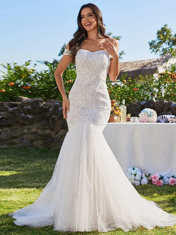 Bodycon Lace Off Shoulder Mermaid Wedding Dress