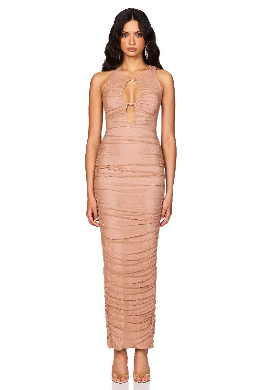 Weekend Bargain Time Crystal Halter Maxi