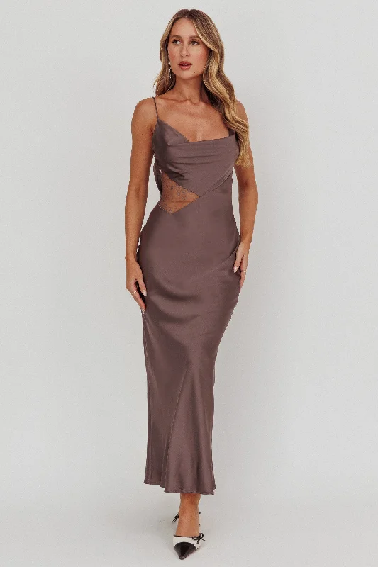 Weekend Only Sale Emmerson Cut-Out Cowl Neck Dress Warm Grey