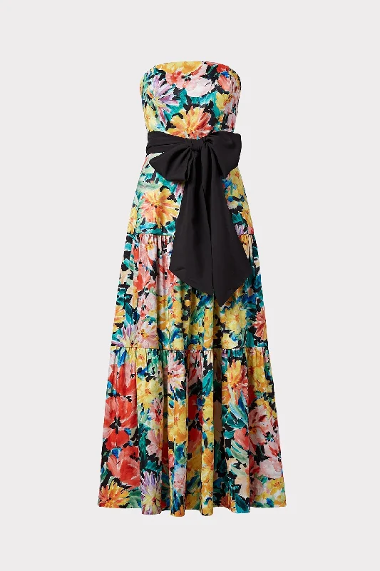 Weekend Hot Bargains Garden Floral Stretch Taffeta Dress