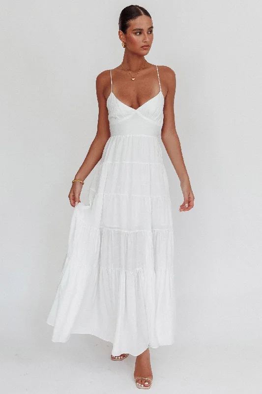 Limited Time Only Main Attraction Cami Strap Maxi Dress White