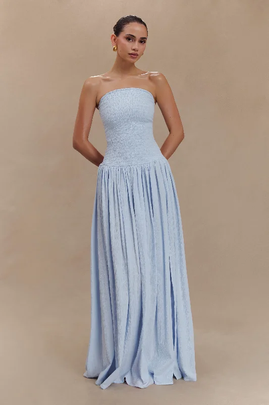 Best Price Guarantee Maureen Cotton Shirring Maxi Dress - Powder Blue