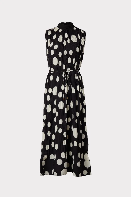 Weekend Markdown Madness Melina Pleated Dot Dress