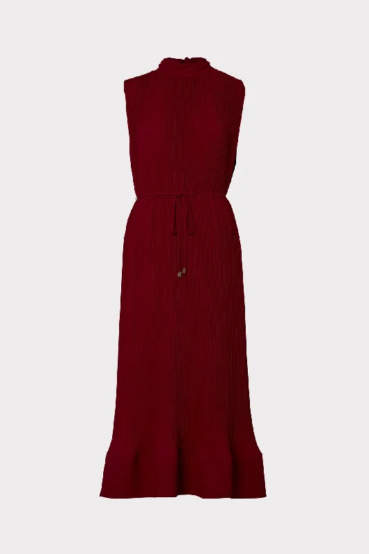 Savings Galore Melina Solid Pleated Dress