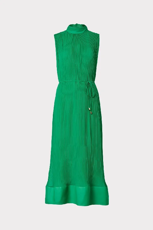 Price Slash Event Melina Solid Pleated Dress