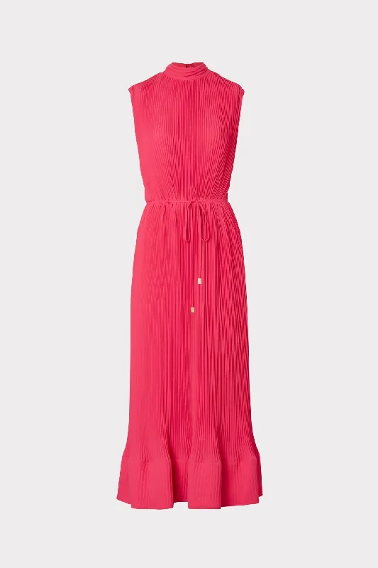 Shop & Get More Melina Solid Pleated Dress