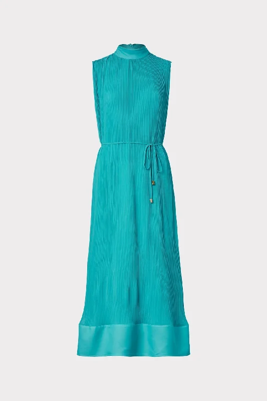 Limited-Time Deal Melina Solid Pleated Dress