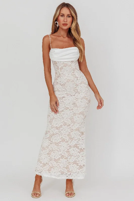Final Sale Event Melting Lace Maxi Dress White