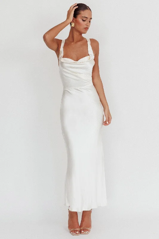 Unbeatable Offer Sitara Tied Back Maxi Dress Oyster