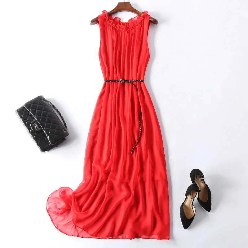Get It Now Sleeveless Beach Silk Dress