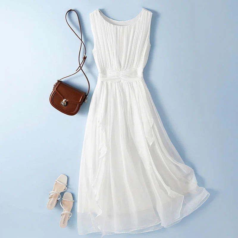 Crazy Price Cuts Sleeveless Maxi Silk Dress
