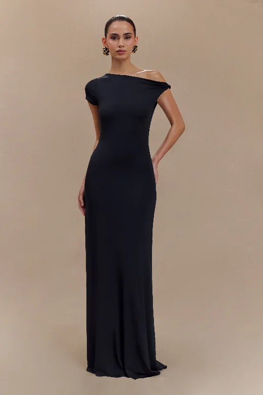 Weekend Promo Offers Tamsin Short Sleeve Modal Maxi Dress - Black