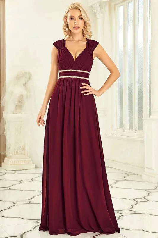 A-Line Floor Length Chiffon Bridesmaid Dress CB0679