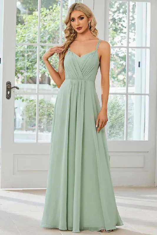 Weekend Steals Await A-Line Floor Length Chiffon Bridesmaid Dress CB0688