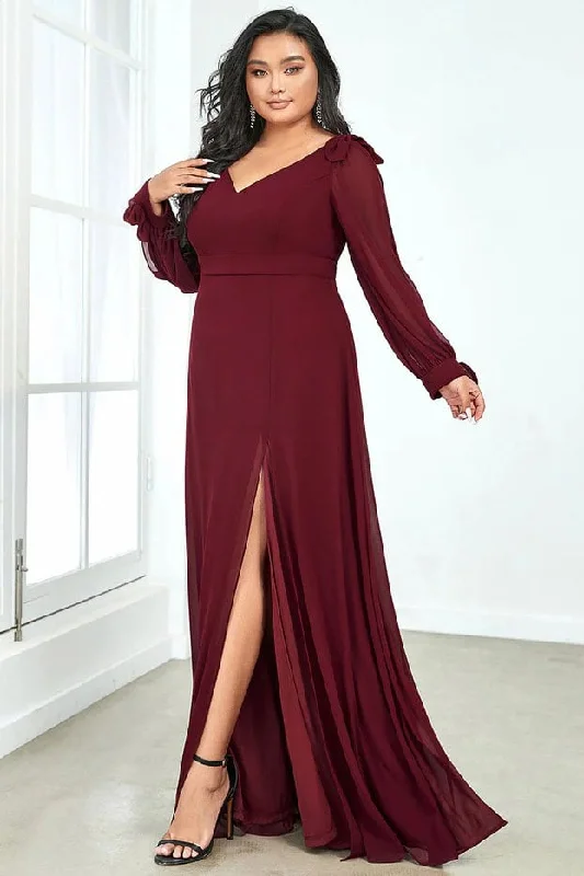 Exclusive Deals A-Line Floor Length Chiffon Bridesmaid Dress CB0701