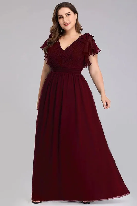 Weekend Offers and Savings A-Line Floor Length Chiffon Bridesmaid Dress CB0702