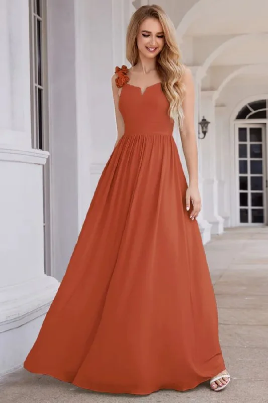 Weekend Closeout Deals A-Line Floor Length Chiffon Bridesmaid Dress CB0722