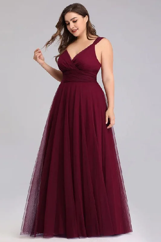 Limited Edition A-Line Floor Length Tulle Bridesmaid Dress CB0696
