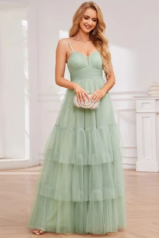 Weekend Bargain Weekends A-Line Floor Length Tulle Bridesmaid Dress CB0727