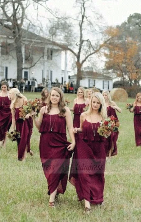 Unbeatable Prices A Line Long Sleeveless Bateau Bridesmaid Dresses