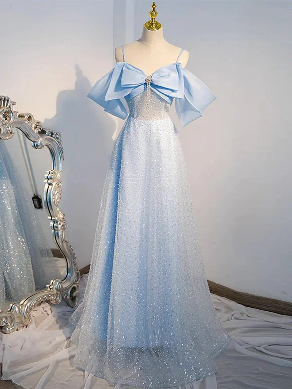 Weekend Hot Savings A Line Tulle Sequin Blue Long Prom Dresses, Blue Sequin Tulle Long Formal Evening Dresses Weekend Hot Savings A Line Tulle Sequin Blue Long Prom Dresses, Blue Sequin Tulle Long Formal Evening Dresses