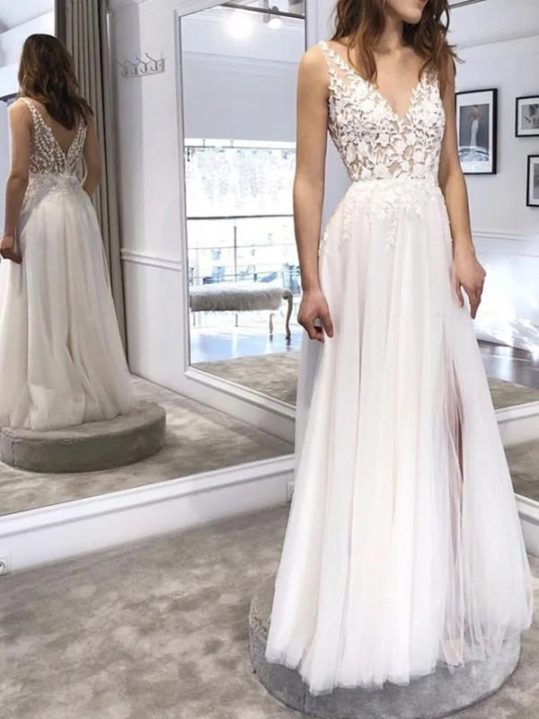 Massive Savings Event A Line V Neck Ivory Lace Wedding Dresses, Ivory Lace Long Formal Prom Dresses Massive Savings Event A Line V Neck Ivory Lace Wedding Dresses, Ivory Lace Long Formal Prom Dresses