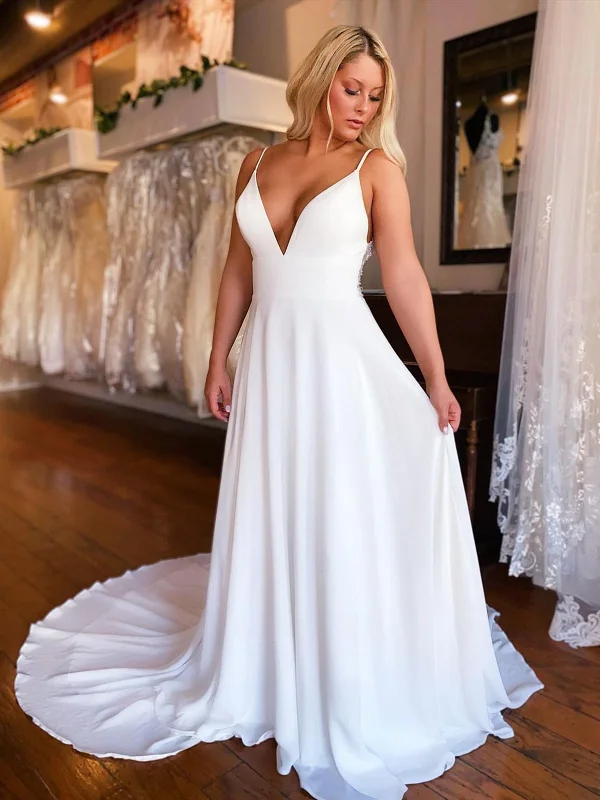 Weekend Discount Fest A Line V Neck White Lace Wedding Dresses, White Lace Formal Prom Dresses Weekend Discount Fest A Line V Neck White Lace Wedding Dresses, White Lace Formal Prom Dresses