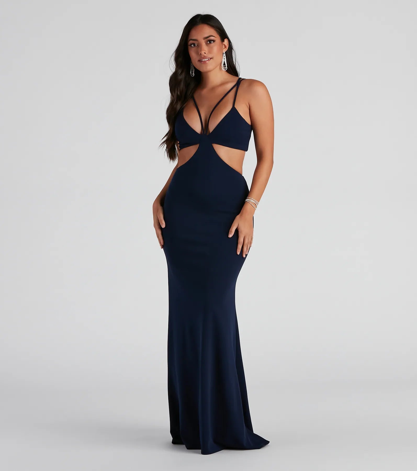 Weekend Only Savings Annah Formal Crepe Long Dress