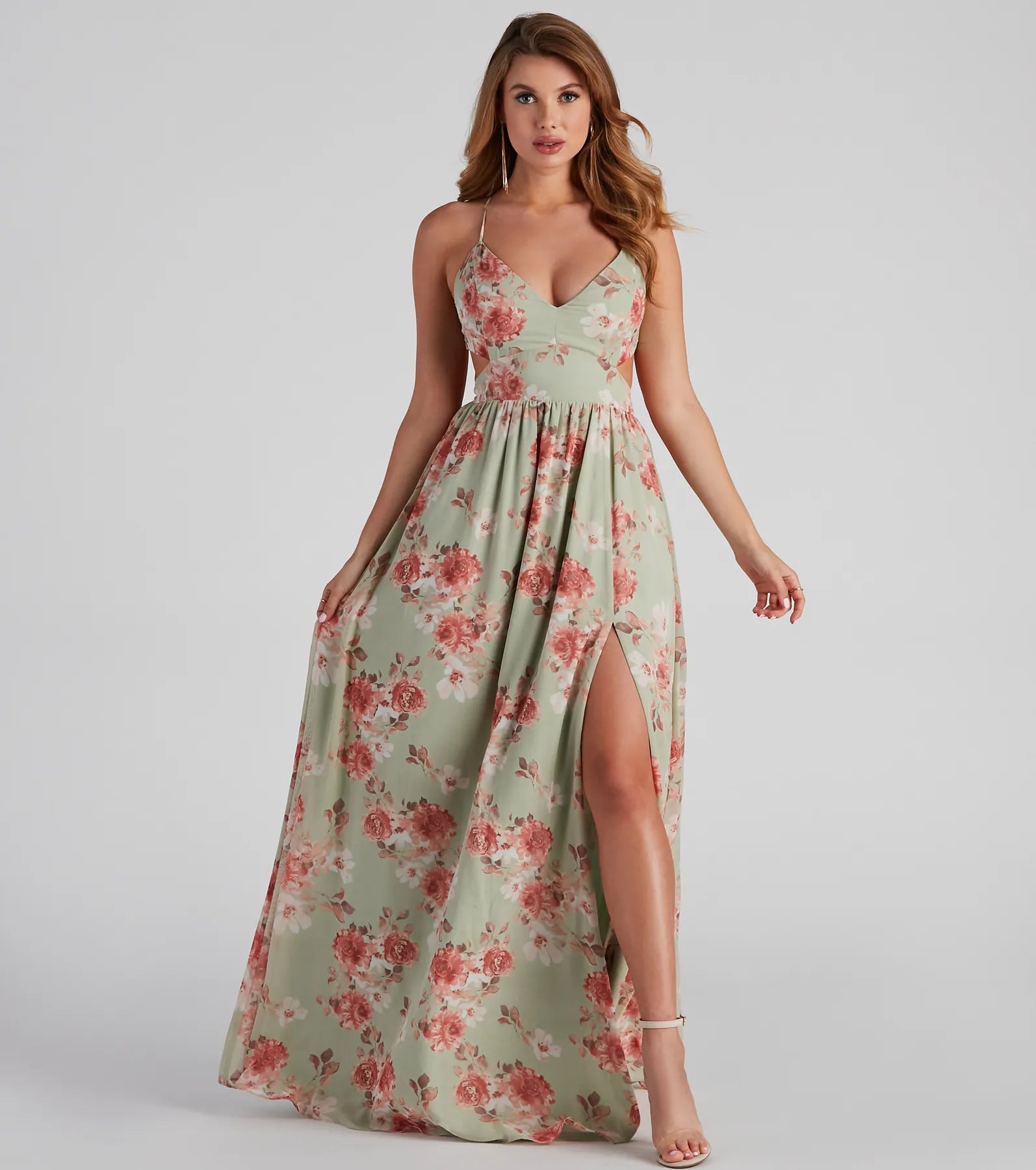 Weekend Flash Deals Bailey Floral Chiffon A-Line Dress