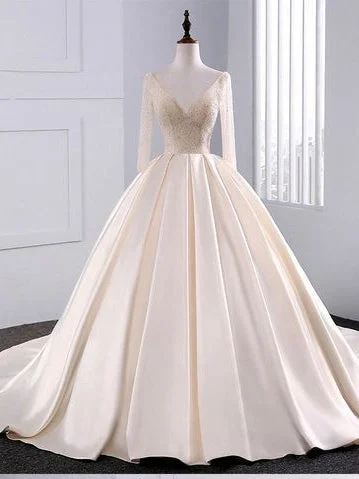 Price Slash Event Ball Gown Wedding Dresses Long Train Beading V-neck Sexy Big Colored Bridal Gown JKW220 Price Slash Event Ball Gown Wedding Dresses Long Train Beading V-neck Sexy Big Colored Bridal Gown JKW220