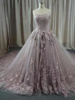 Shop & Get More Ball Gown Wedding Dresses Luxury Brush Train Lace-up Sweetheart Tulle Bridal Gown JKW164