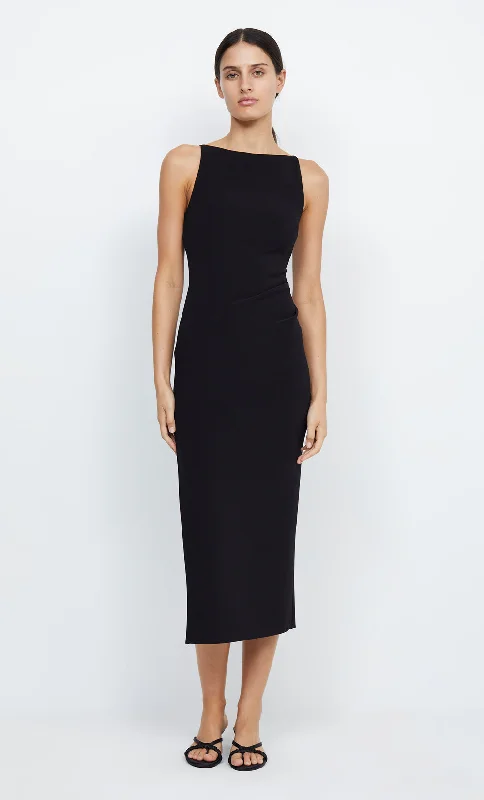 BE MINE TUCK DRESS - BLACK