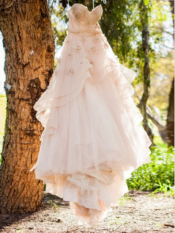 Weekend Hot Prices Beautiful Wedding Dresses Aline Sweetheart Hand-Made Flower Chic Bridal Gown JKW188