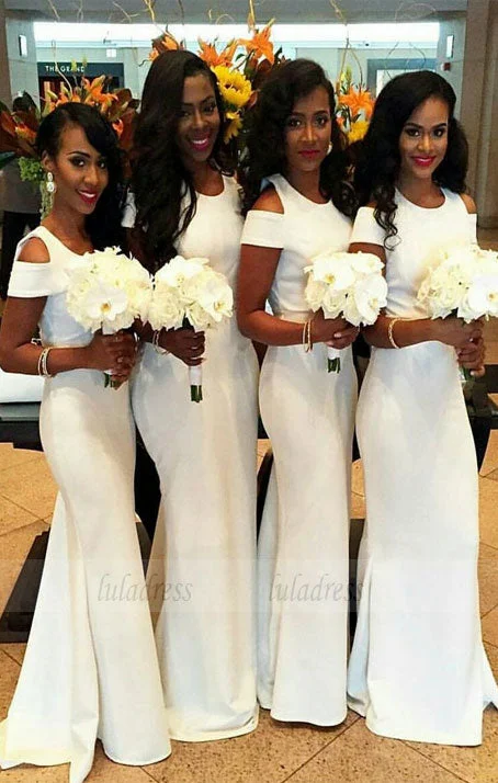 Shop & Save Now Charming Bridesmaid Dress,White Bridesmaid Dress,Sheath Bridesmaid Dress