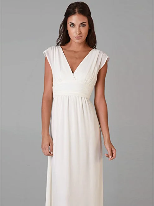 Weekend Only Sale Cheap Wedding Dresses Aline Floor-length V-neck Chic Simple Bridal Gown JKW181
